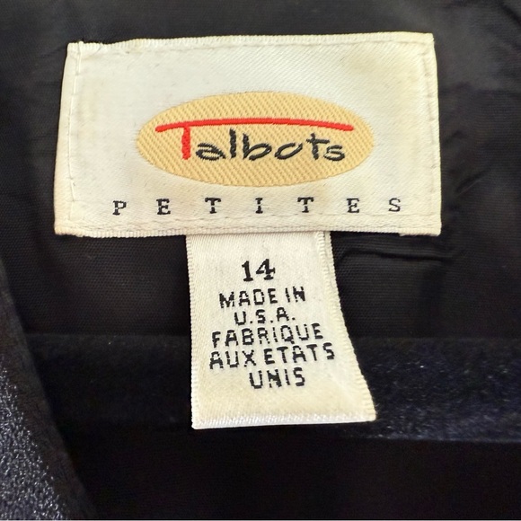 Talbots 14P Black Sheath Dress Short Sleeve Midi Career,‎ Office, Cocktail, Date - Picture 4 of 8